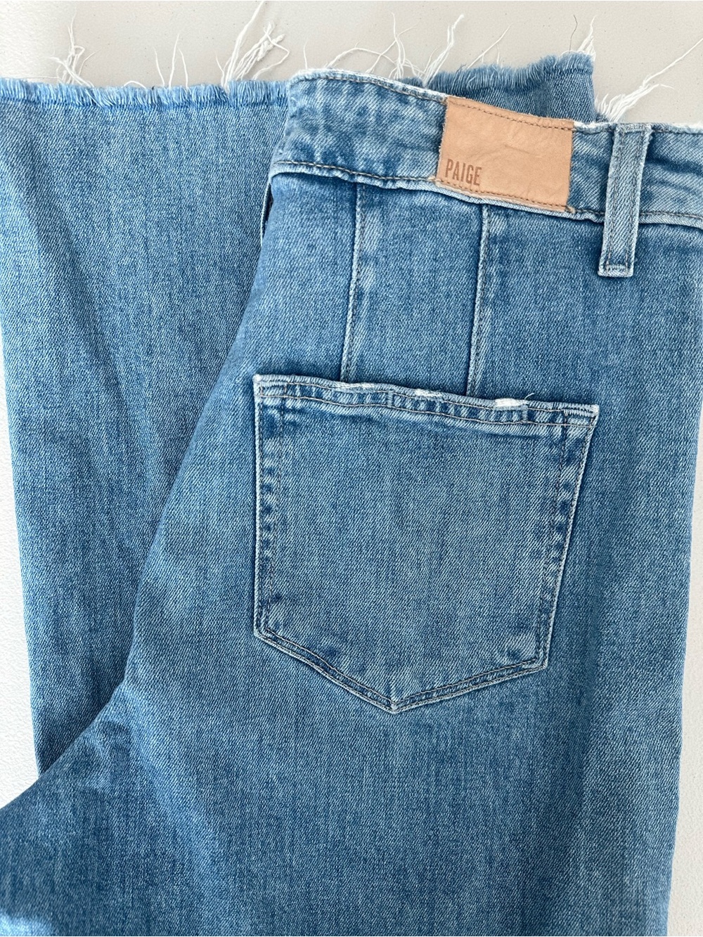 PAIGE Womenβs Anessa Wide Leg High Rise Relaxed Jean in Kara Destructed Size 28